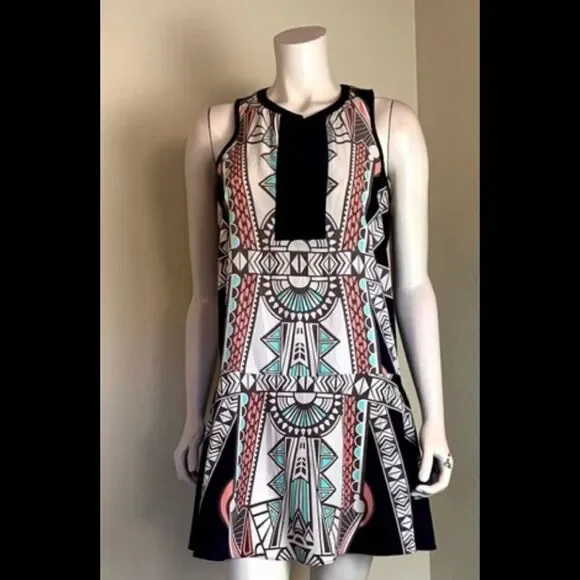 Bar lll Sleeveless Aztec Print Drop Waist Dress - Picture 1 of 6